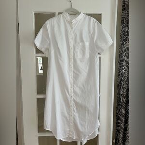 Urban Outfitters white button down dress in silky cotton.